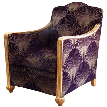 Reupholstered Armchair with Gold Leaf